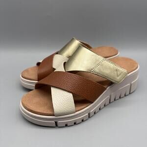 Vionic Uptown Sunset Women’s Size 6.5 Sandals Tan Gold NEW!